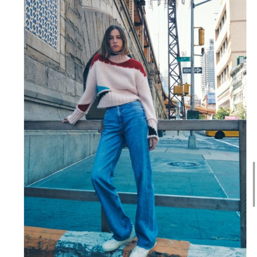 Zara Colorblock Knit Sweater Size L